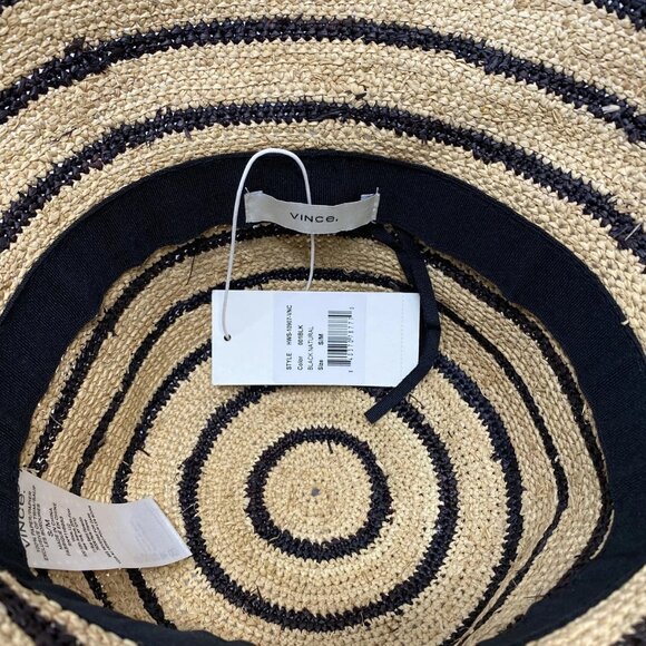 Vince Women’s Striped Woven Straw Bucket Hat - Picture 2 of 9